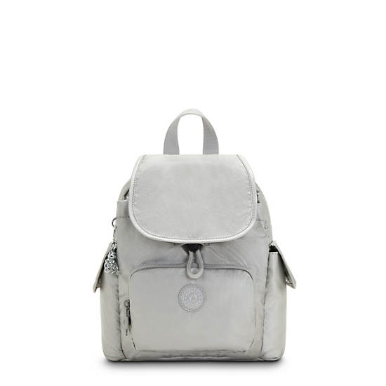 Plecaki Kipling City Pack Mini Metallic Srebrne | PL 1725GS